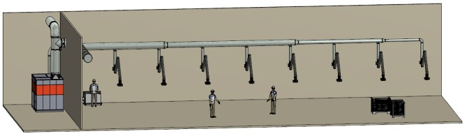 Варианты подключения фильтровентиляционной системы к вытяжным рукавам