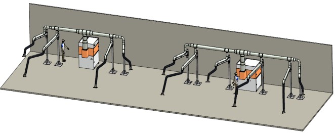 Варианты подключения фильтровентиляционной системы к вытяжным рукавам